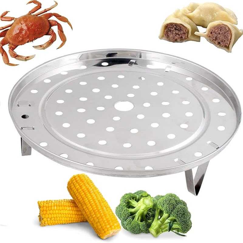 Steaming Rack Household Stainless Steel Cooking Ware Thickened Steaming Rack Stand (7.8 inch) | Made of stainless steel, it is rust-resistant and not easily deformed, and can be used for steaming foods.