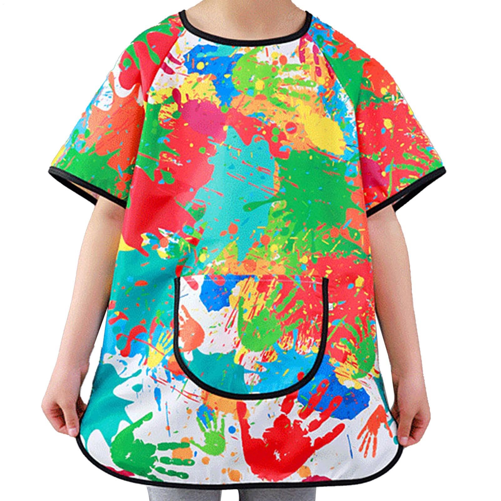 Delantal Impermeable Para Pintura Con Bolsillos – Bata De Poliéster Ajustable Para Niños De 6 A 12 Años (Diseño Graffiti)