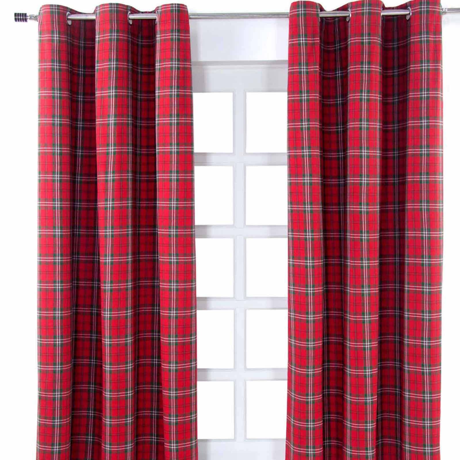 Federa Per Cuscino Homescapes – 60x60 Cm – Quadri Scozzesi Rosso/Verde – 100% Cotone