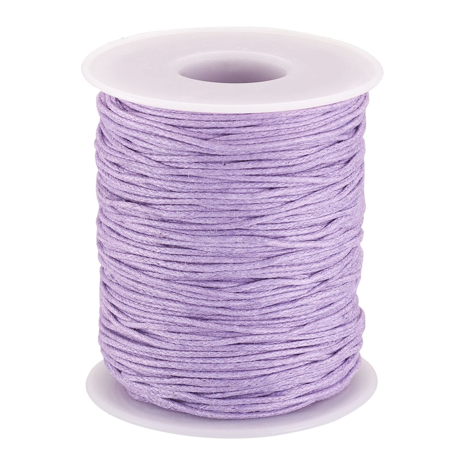 Bestewelry 100 Yards Waxed Cotton Thread Cords Beading String Ropes 1mm Waxed Cotton Cords Macrame Craft Beading for Jewelry Sewing Making(Lilac)