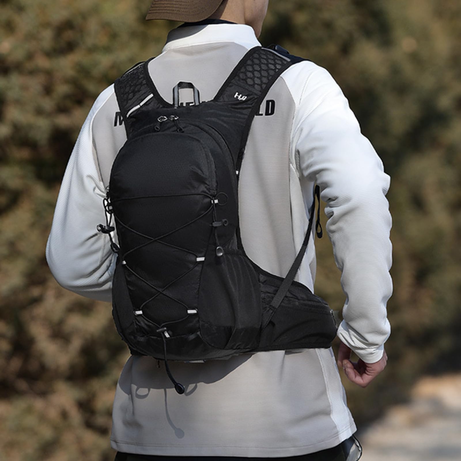 Borsa da trekking multiuso in nylon e poliestere per uomo e donna, impermeabile, con scomparti multipli