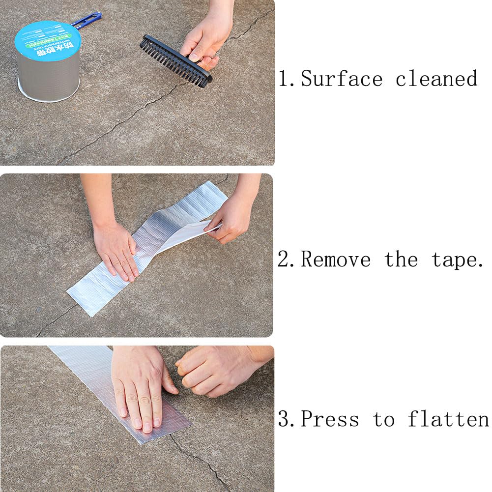 Cinta de butilo para reparación de fugas de techo, cinta de sellado impermeable de 50 mm x 5 m, cinta selladora autoadhesiva fuerte, tira a prueba de fugas para grietas en el techo, RV, HVAC,