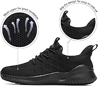 Vista 5 de Mevlzz Zapatos deportivos para correr para hombre, sin cordones, informales, de malla, transpirables, ligeros, para el trabajo