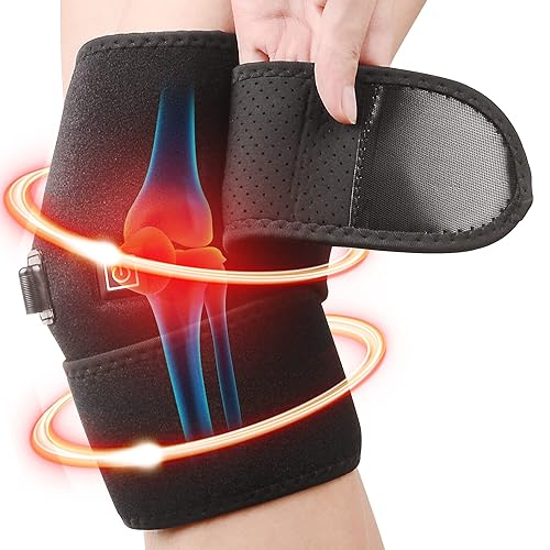 Rodillera térmica, almohadilla térmica de rodilla con 3 temperaturas ajustables, calentador de rodilla para ancianos en clima frío, terapia de calor