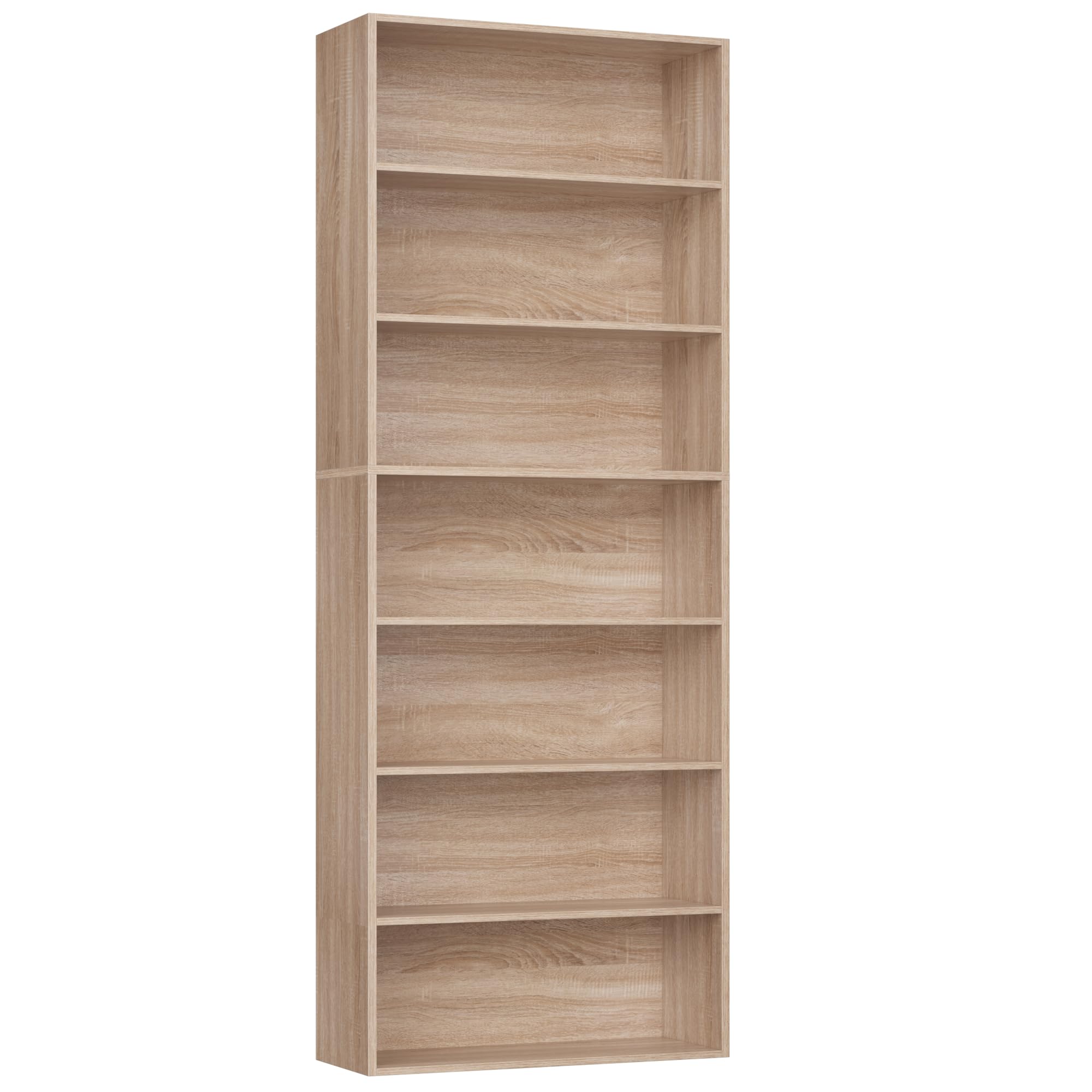 FirFurd Bibliothèque Étagère de Rangement 7 Niveaux Bibliotheque Meuble de Rangement Bibliothèques pour Salon Bureau Chambre 209,5 x 60 x 23,5 cm, Chêne