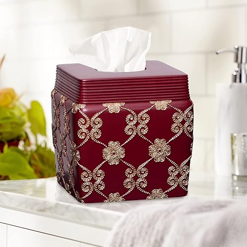 Miniatura 2 de Popular Bath Caja de pañuelos, colección Vlegant Rosa, BorgoñaOro