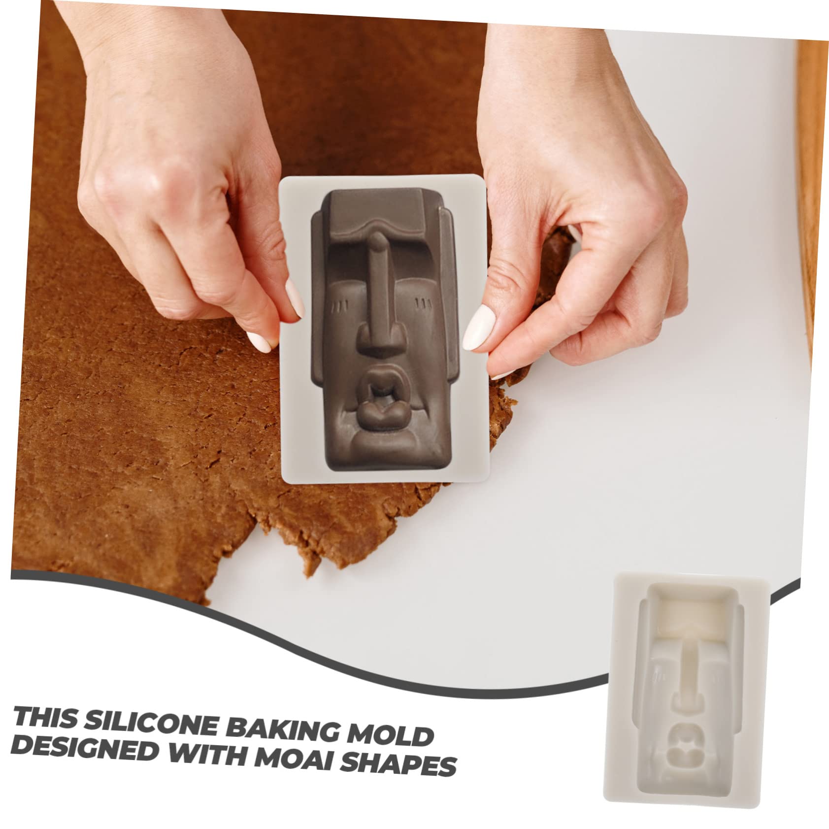 TOPBATHY 5pièces Moule Silicone Moai Flexible Pour Chocolat Et Pâtisserie Moule à Bonbons Et Gâteaux Unique Pour Créations Et Décorations Festives