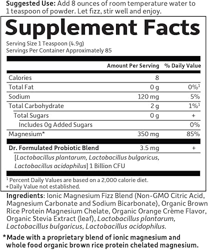 Miniatura 10 de Garden of Life Dr Formulated Whole Food Magnesio 1487oz en polvo limón frambuesa suplemento quelado sin OMG vegano Kosher sin gluten y azúcar con