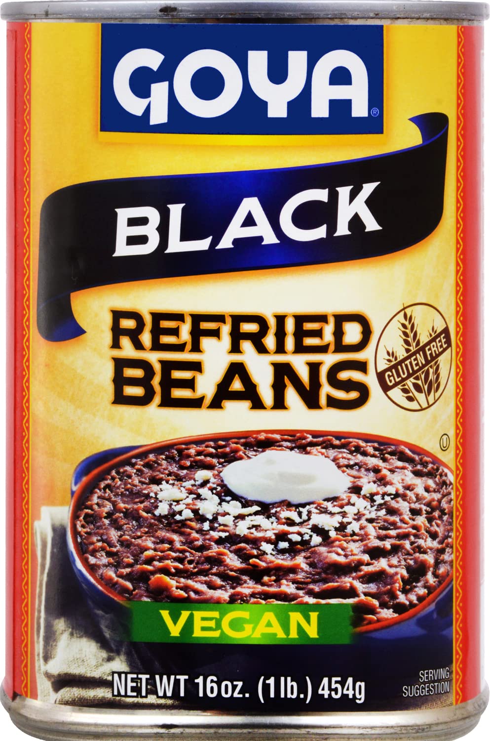 Goya Foods Refried Black Beans, 16-Ounce (Pack of 12)