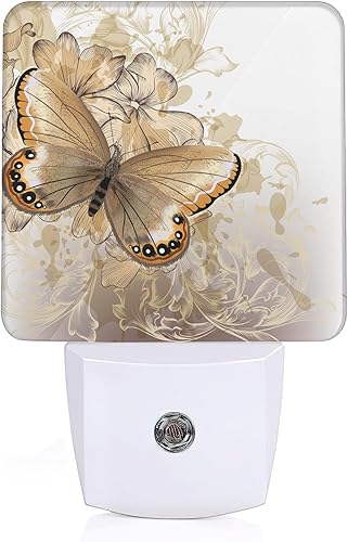 YASHILAIYA Luz nocturna floral de mariposa para enchufar a la pared, sensores de luz LED del atardecer al amanecer, decoración del hogar, luces
