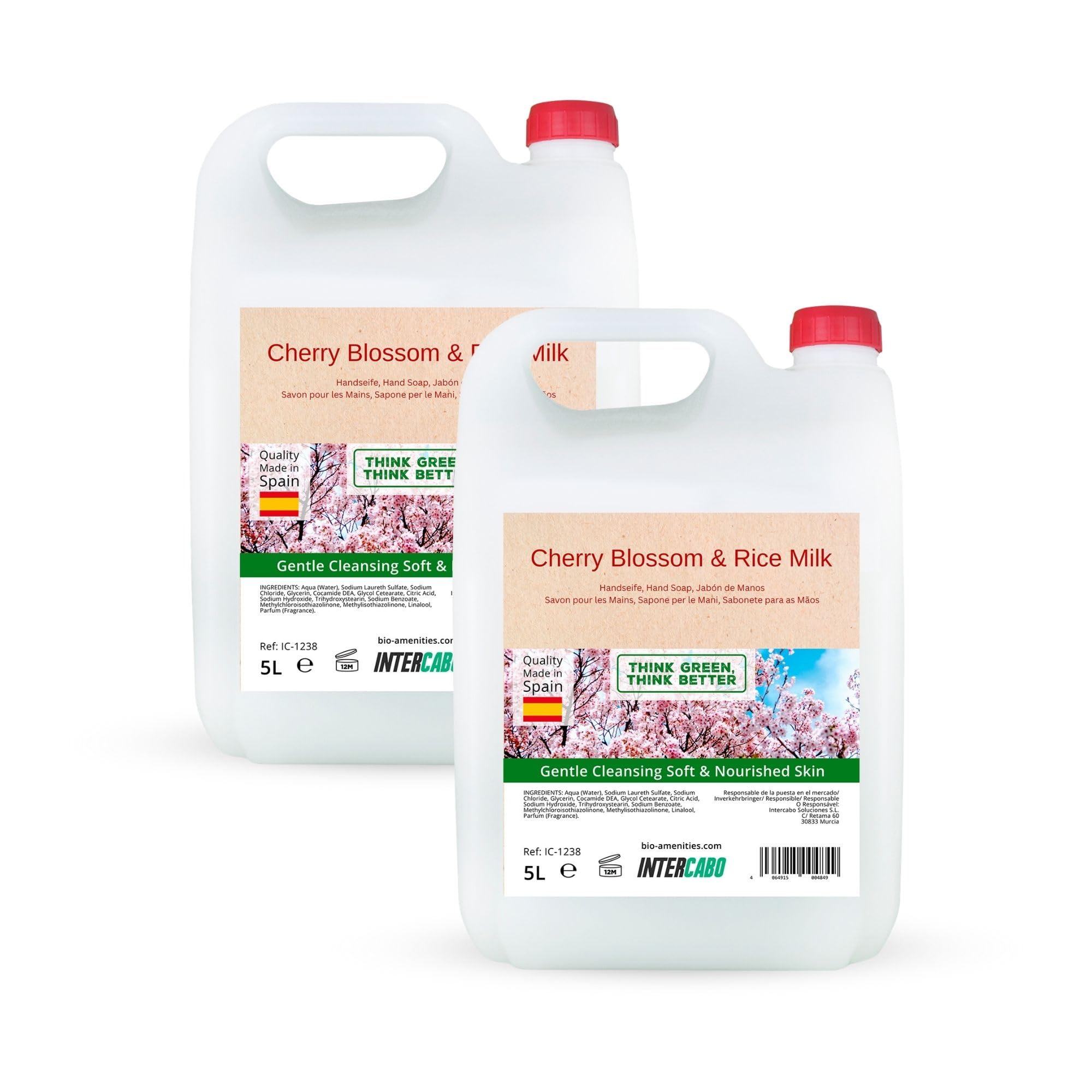 Sapone per le mani Cherry Blossom & Rice Milk 2 x 5L ricarica liquida