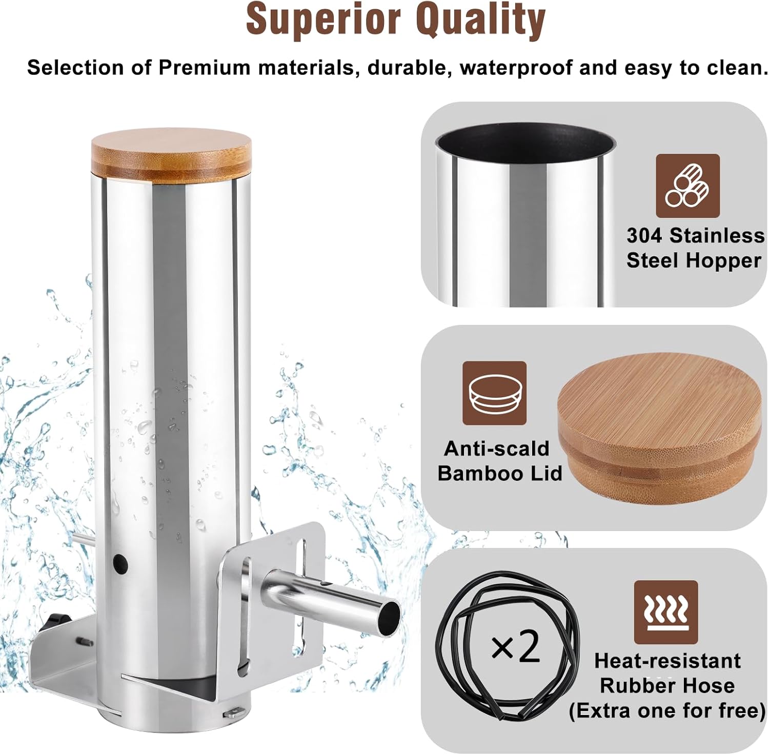 YUCHENGTECH Cold Smoke Generator Outdoor Smoke Generator Smoke Tube for Pellet Smoker Cold Smoker Box Stainless Steel Portable Electric Smoker with Air Pump Hot & Cold Smoking Works with Any Grill