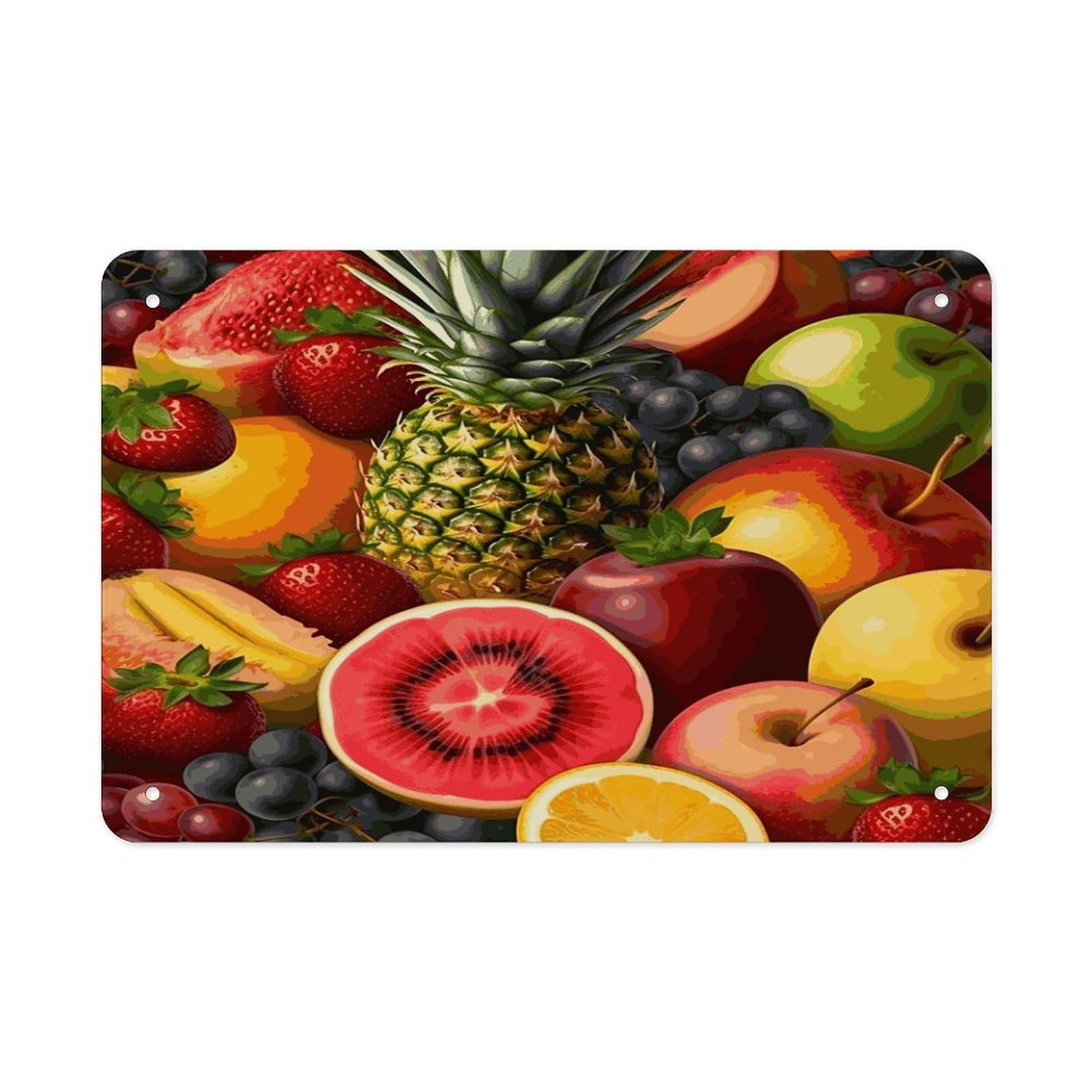 Fekiloot Style Watermelon Grape Orange Metal Signs Wall Art Tin Sign
