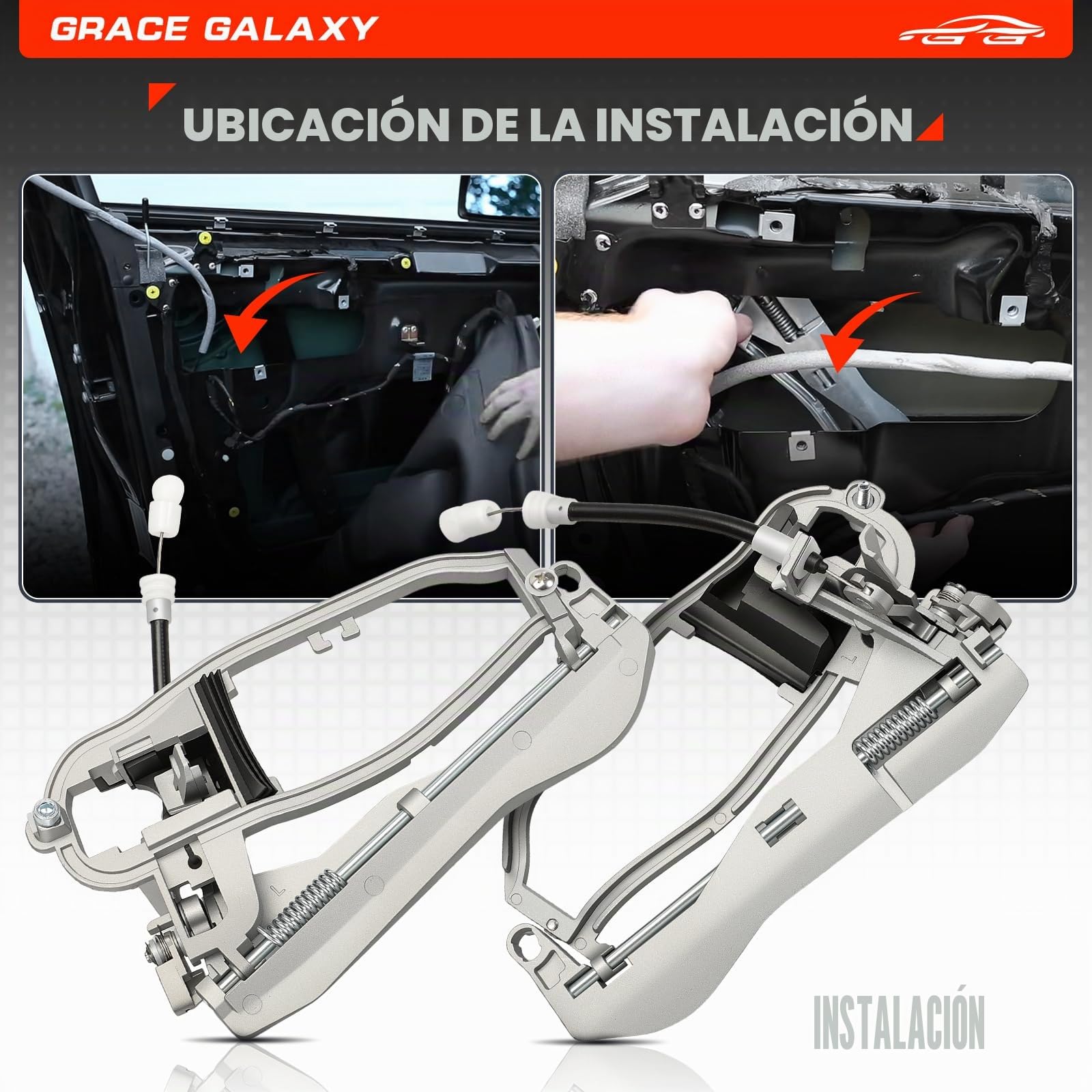 GRACEGALAXY 2 Soportes de Manilla de Puerta para X5 E53 | Soporte de Manija Delantero Izquierdo + Derecho,51218243615 51218243616