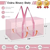 Vista 2 de Paquete de 6 bolsas de mudanza grandes extra resistentes con cremallera reforzada y asas anchas, contenedores de almacenamiento impermeables