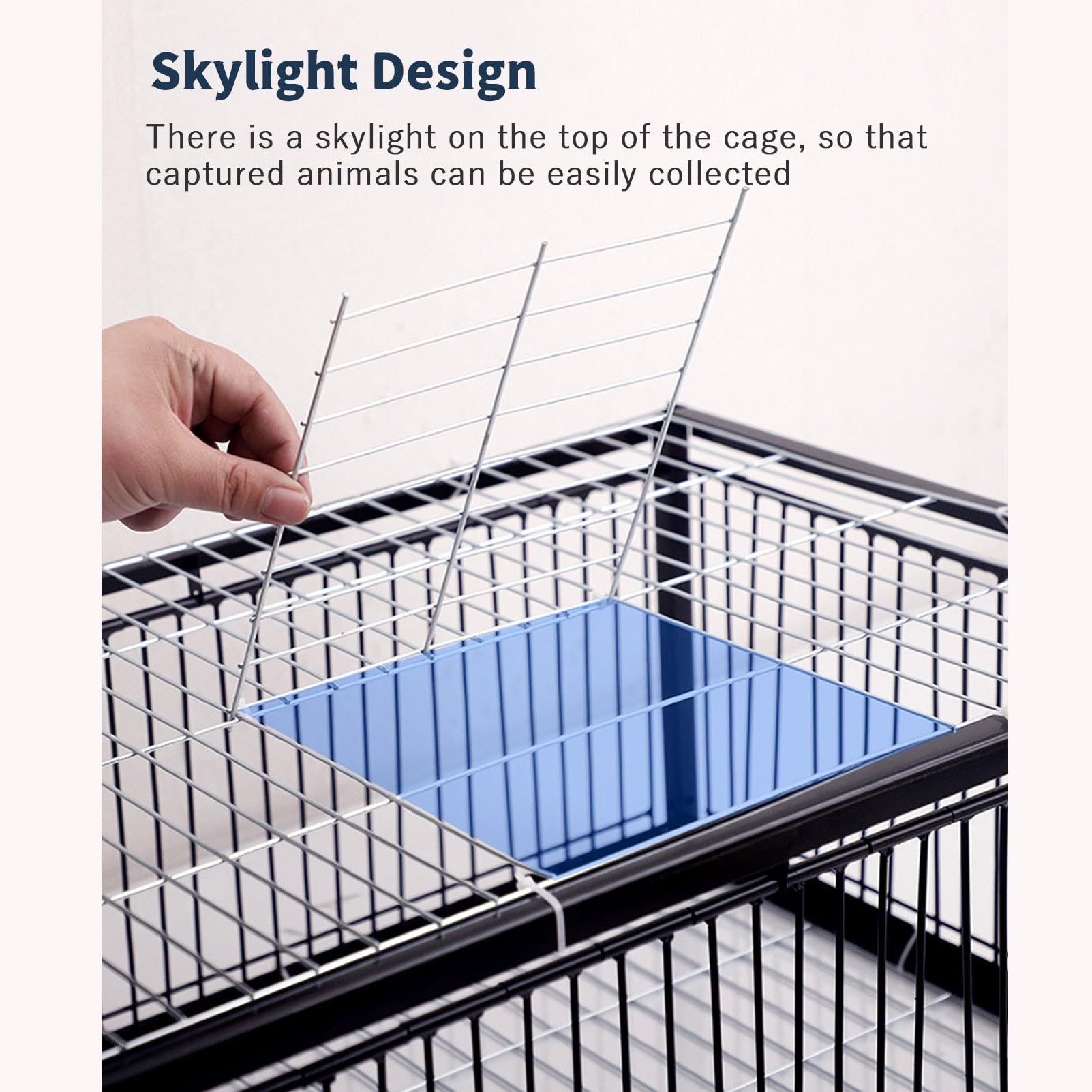 Jaula para pájaros para Palomas con Entrada unidireccional Jaula Trampa para pájaros y Pollos al Aire Libre Jaula Trampa para Animales Vivos Gallinero portátil Soldadura de Metal(60x40x26cm)