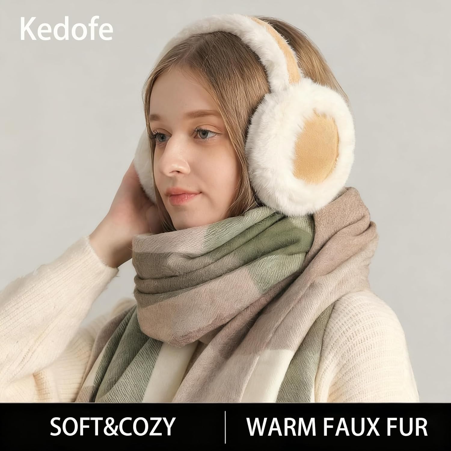 Ear Muffs for Winter Women Foldable Fuzzy Cold Outdoor Earmuffs Soft Faux Furry Ear Warmers Covers - Image 7