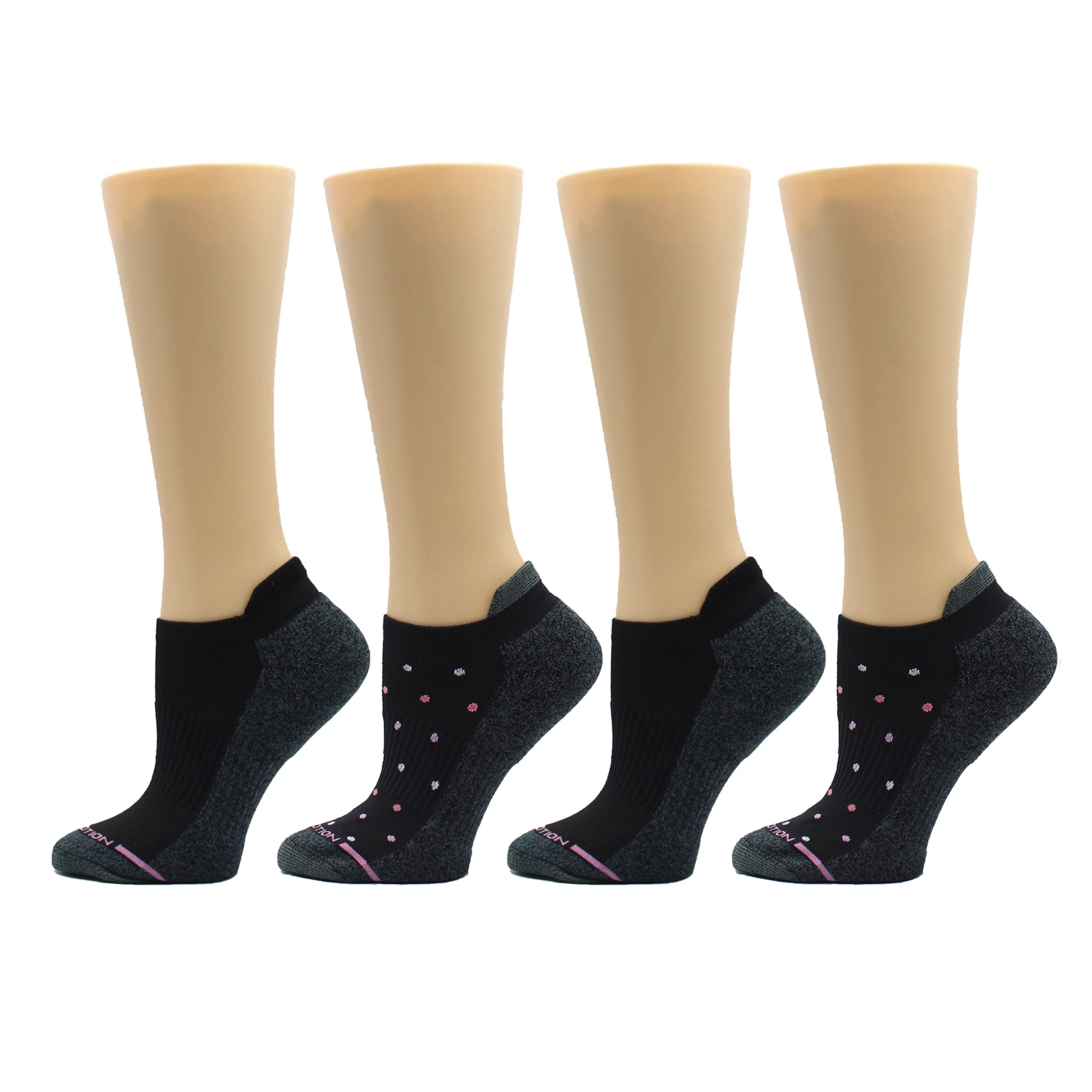 Dr. Motion 4 Pairs Compression Socks for Women, Low Cut Ankle
