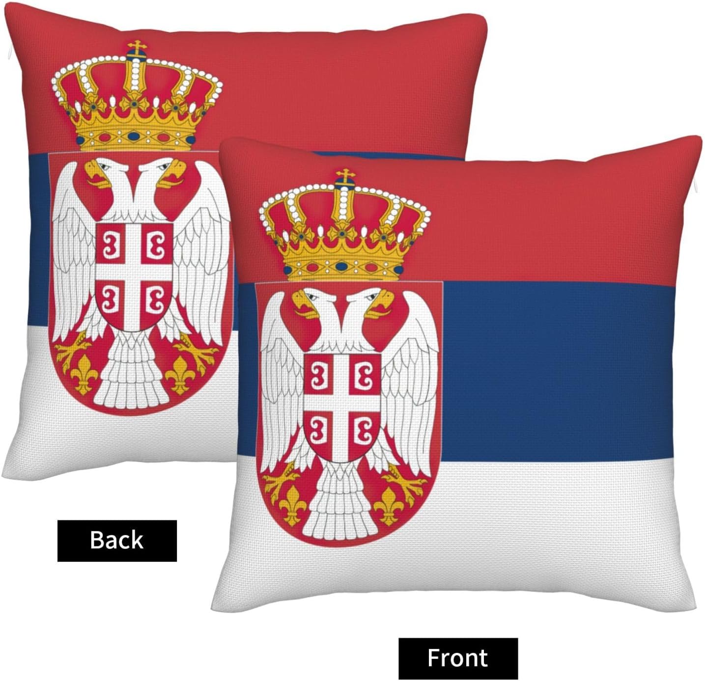 Flag of Serbia Imitation Linen Pillowcase -2 Sets, Fashionable Home Decoration, Used for Sofas, Gardens, beds