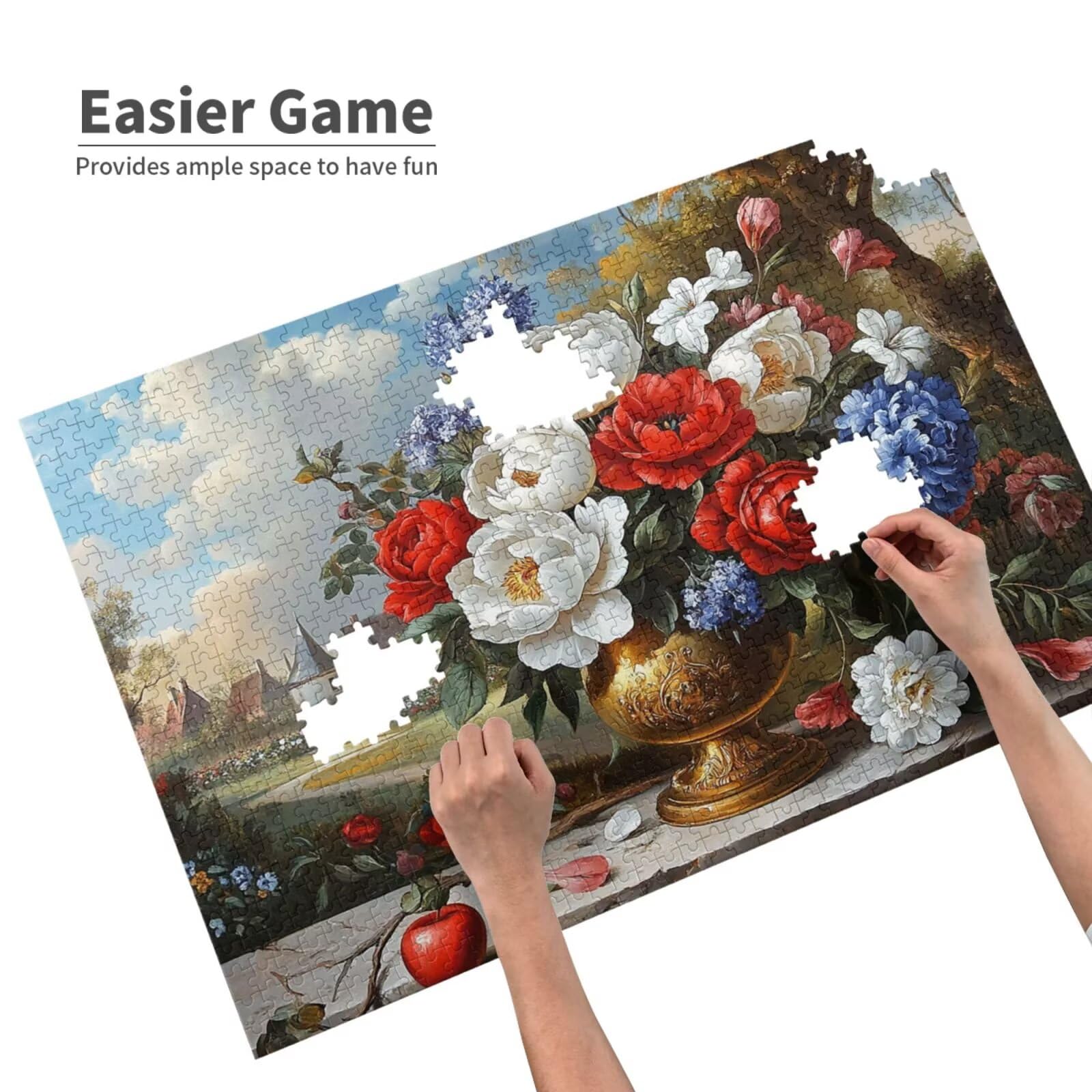 Puzzle Blume Puzzle 3000 Teile Retro Puzzles Erwachsene mit Geschenkbox, DIY Groß Holzpuzzle für Erwachsene, Geschicklichkeitsspiel für Die Ganze Familie Geschenke für Frauen 81 x 122 cm -532y