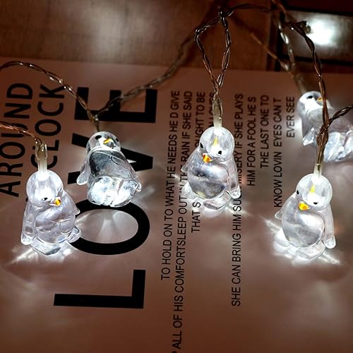 Miniatura 2 de Guirnalda de 10 luces LED con forma de pingüino de animales, para decoración de fiestas, funciona con pilas, para decoración de lámparas del hogar
