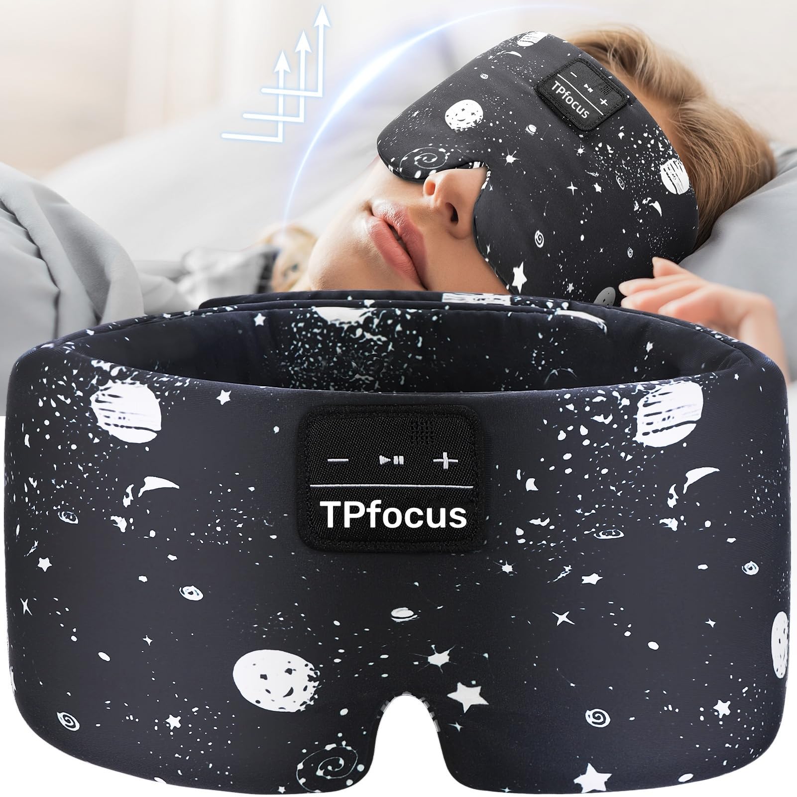 Antifaz para Dormir Bluetooth5.4 Auriculares Bluetooth Antifaz Seda de Morera 6A Sleep Mask 200% Blackout con Auriculares Bluetooth para Viajes/Siesta/Yoga/Meditación/Relajación-Estrellas | Seda suave y fresca | Sonido nítido | Altavoces ultrafinos | Lava