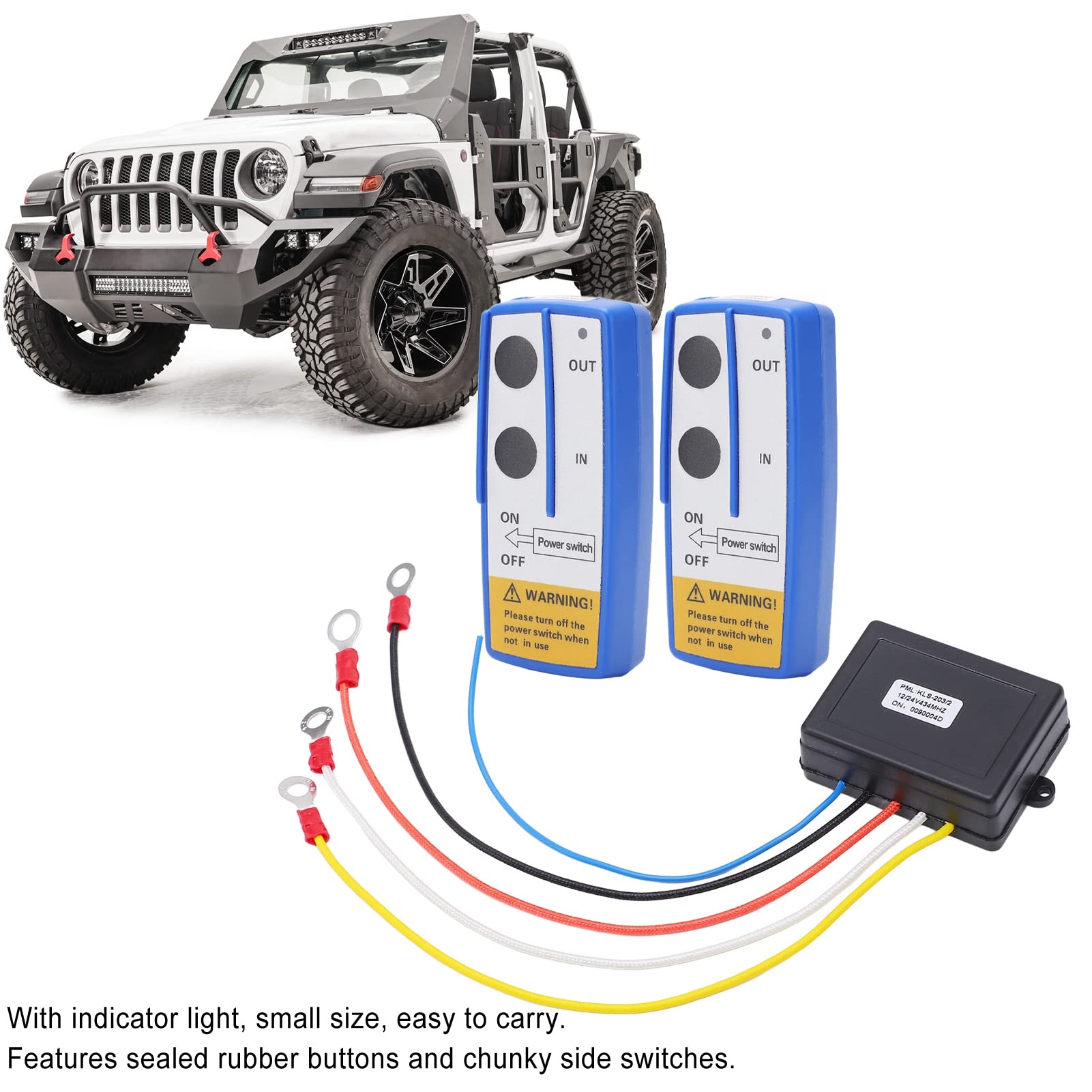 Kit Telecomando per Verricello Wireless 12V 24V 75ft Universale per Camion ATV SUV Auto