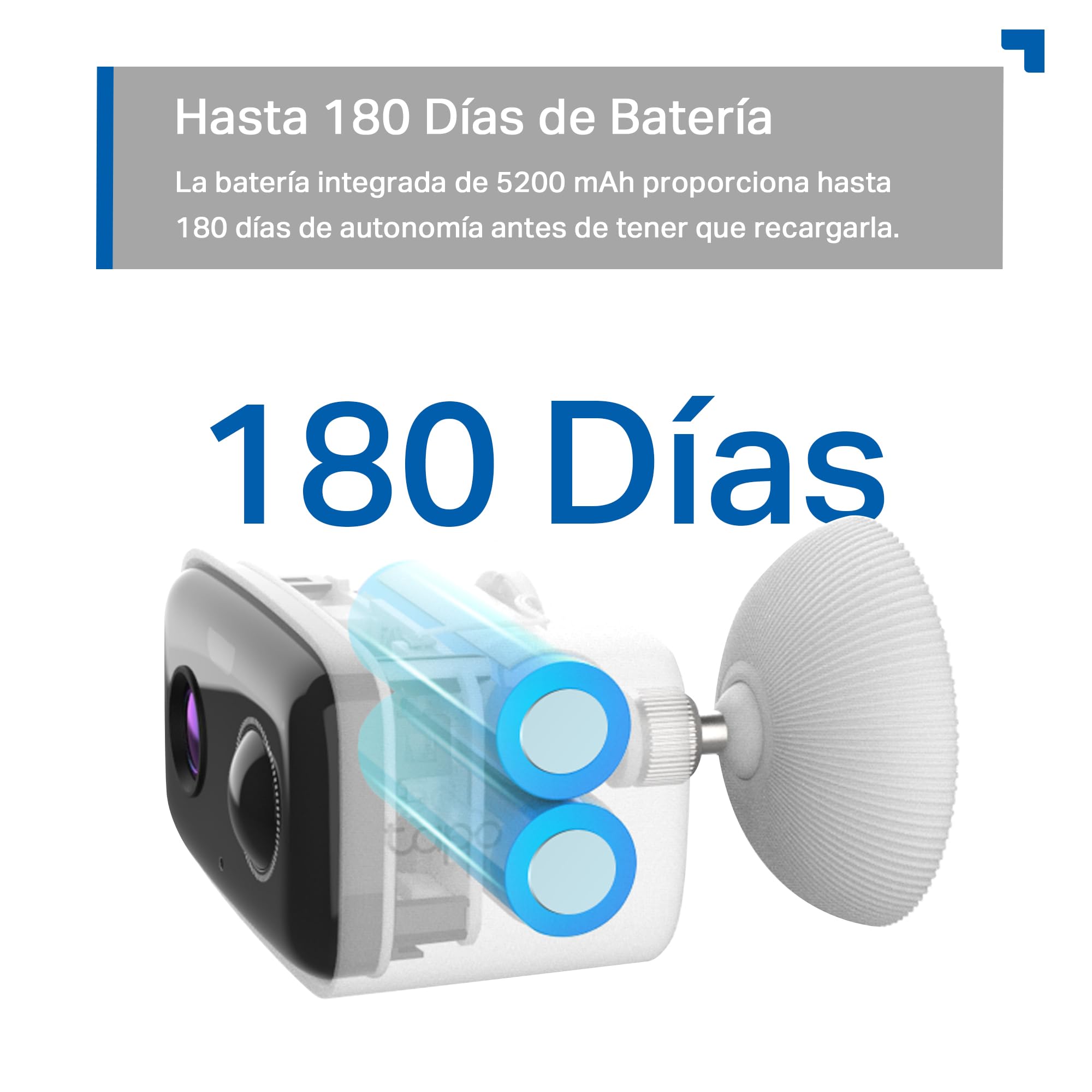 Tapo C400 - Cámara de Vigilancia WiFi Exterior, Batería 5200mAh, 1080p | Detección de Movimiento y Personas. Batería hasta 180 Días. Visión Nocturna a Color. Admite MicroSD. Control App Tapo.