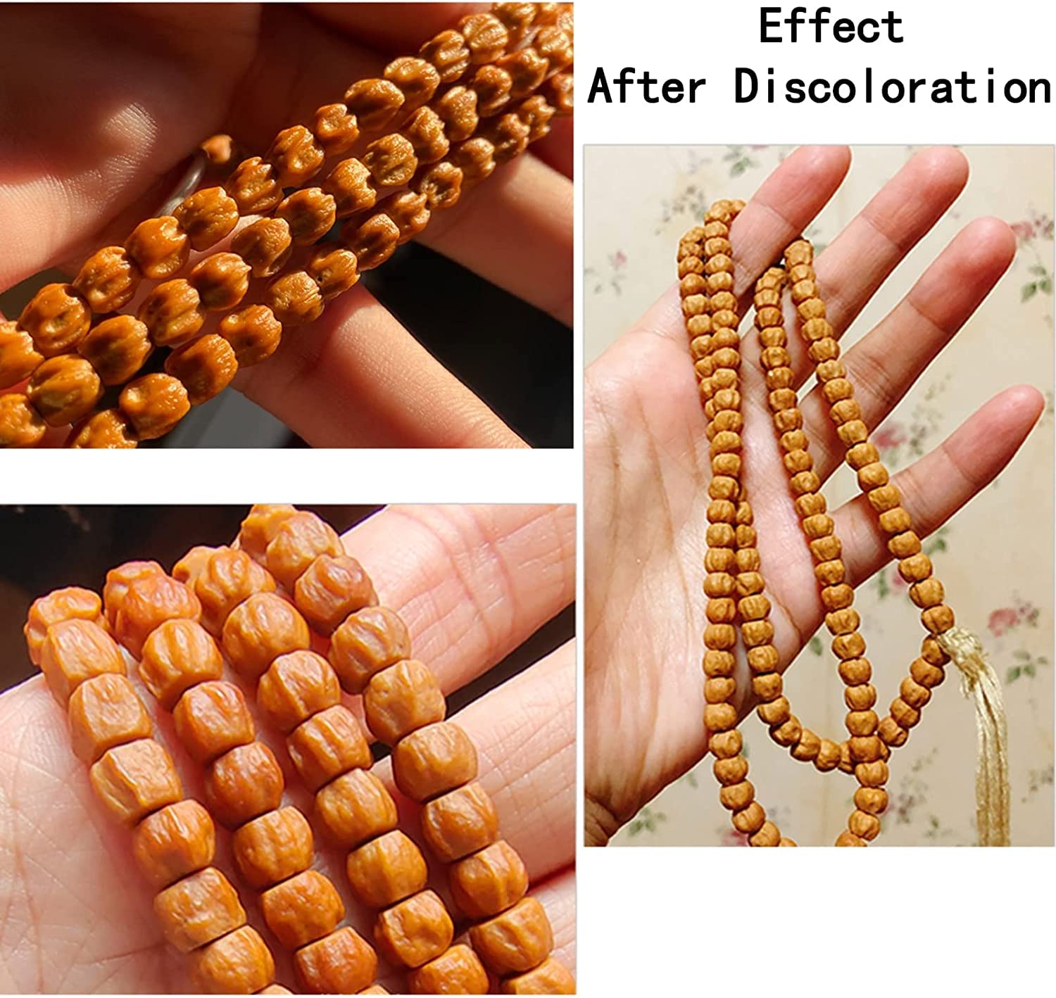 Bracciale Mala In Legno Tinto Naturale - Perline Per Braccialetto E Collana Buddista T70