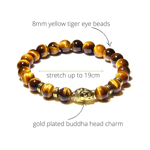 Miniatura 6 de Natural AAA Red Tiger Eye Stone Beads Bracelet Men Buddha Charm Bracelets Stretch Pulsera Women Jewelry (red tiger eye)