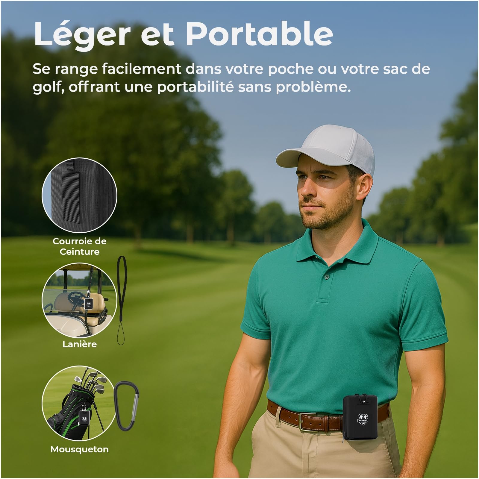 Télémètre Golf 1097M avec Pente on/Off et Verrouillage du Drapeau par WanderS – Télémètre Laser USB-C Rechargeable, Grossissement 6X, Mode Tournoi, Écran Latéral – Accessoire Golf Homme