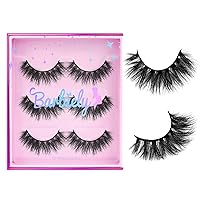 Vista 15 de Pestañas naturales de 0.59 pulgadas, pestañas de visón real 3D, 3 pares de pestañas postizas cortas y finas, pestañas de aspecto natural hechas a