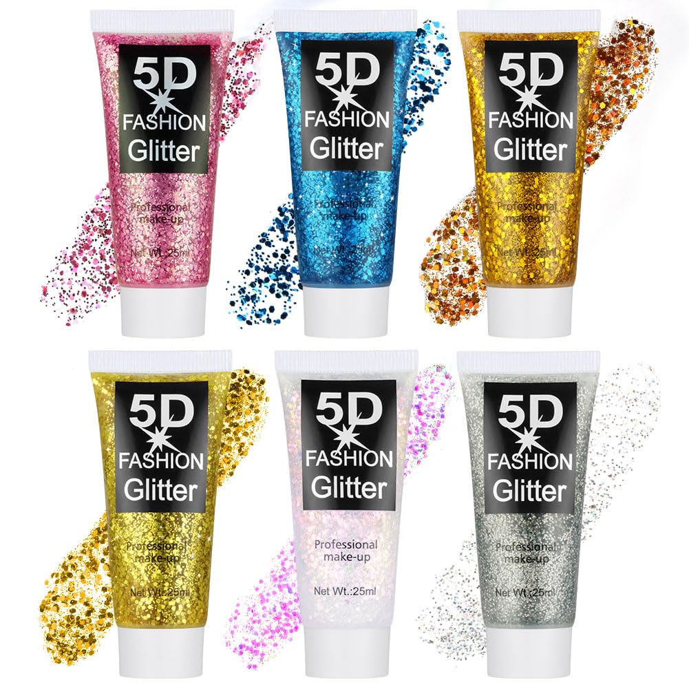 AYBUY 6PCS Body Glitter Gel