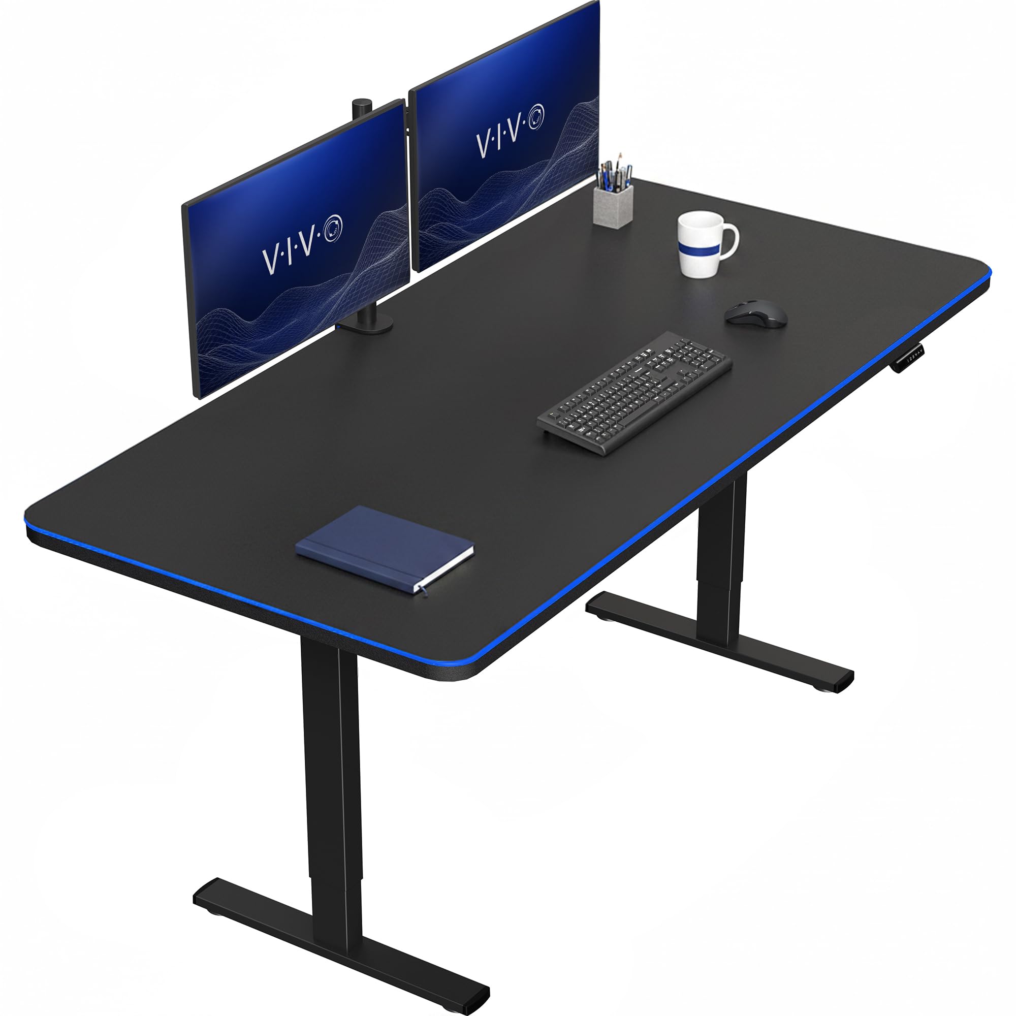 VIVO Black 71 x 36 in Standing Desk, DESK-KIT-1B7BP-36