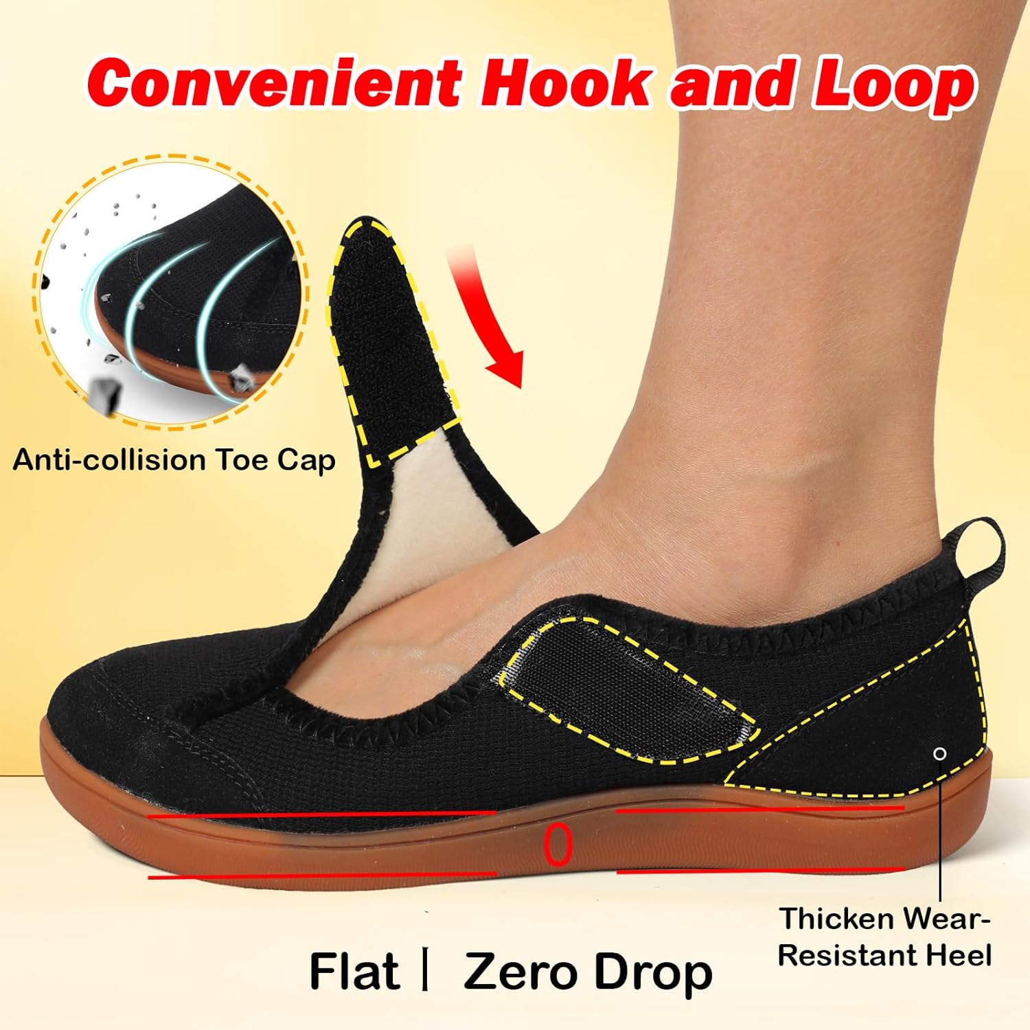 L-RUN Womens Slippers Wide Toe Box Barefoot Diabetic Shoes Women Ladies Winter House Shoes for Indoor and Outdoor - Image 4