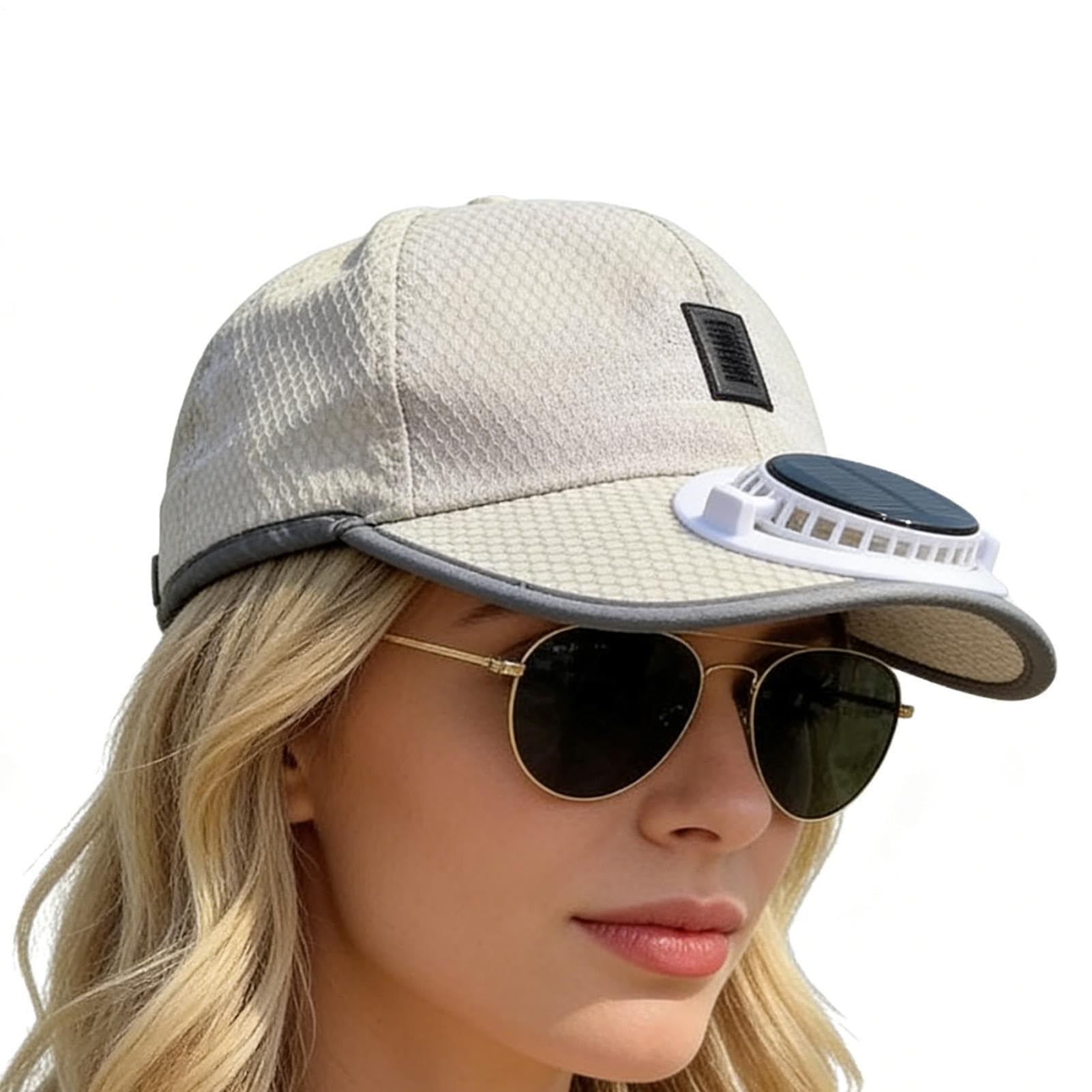Cappello con ventola di raffreddamento con protezione UV, cappello solare regolabile in rete per attività all'aperto, estate, spiaggia, picnic, campeggio, escursionismo, ciclismo, passeggiate