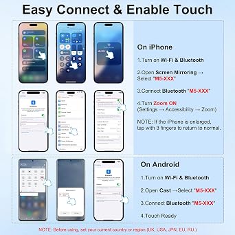 5 Touch Back Camera Monitor iPhone 17, Magnetic Selfie Monitor Screen iPhone, Wireless Screen Mirroring, Back Camera Selfie Monitor with Headphone Jack,6.5Hour for Vlog,Snaplylens for iPhone,Android