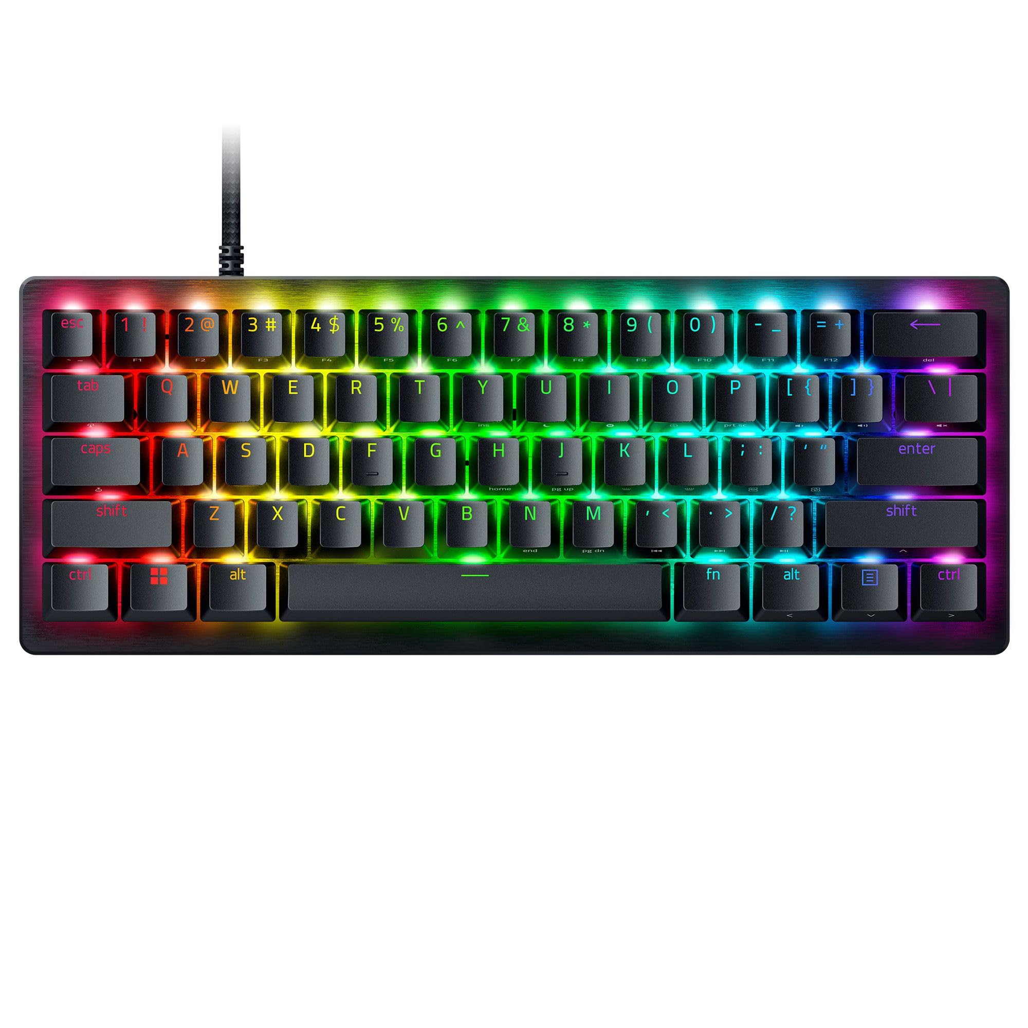 razer huntsman v3 pro mini 60% esports gaming keyboard: analog optical switches - razer snap tap - rapid trigger - adjustable actuation - dual-purpose mod keys - doubleshot pbt keycaps - black