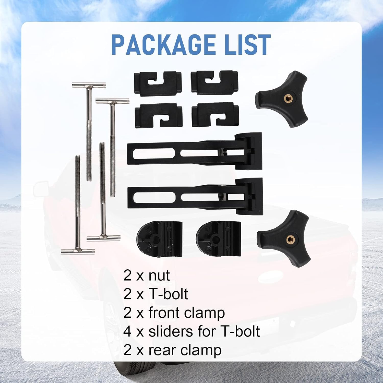 Kit Ricambio Morsetti E Bulloni Per Tonneau Cover Rigida | Dadi, Bulloni A T E Cursori Per Coperture Quad-Fold O Tri-Fold - 3