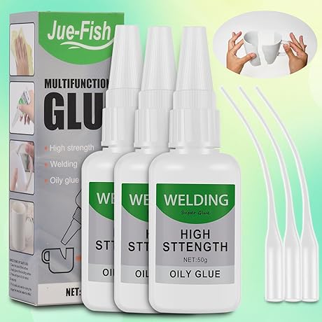 Jue-Fish Quick-Bonding Universal Super Glue Gel: 3 Pack of Welding Adhesives