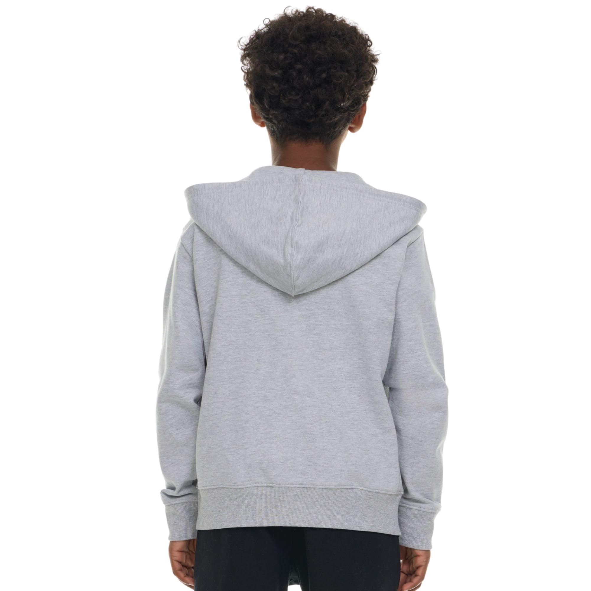 New Balance Felpa con cappuccio e zip intera per ragazzi, in pile misto cotone di alta qualità, con cappuccio foderato, vestibilità comoda