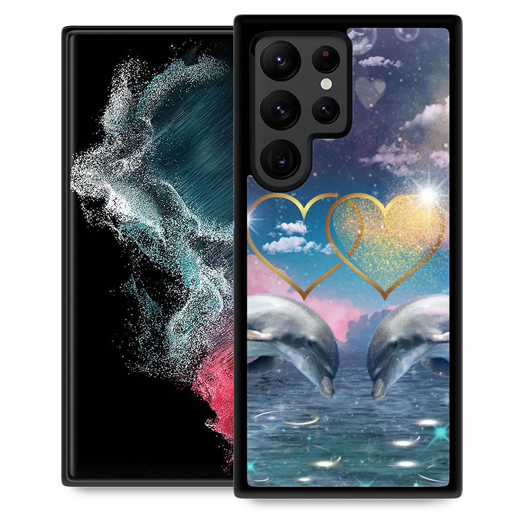 DAIZAG Case Compatible with Samsung Galaxy S23 Ultra Case,Romantic Dolphin for Man Woman, Protection Shockproof Anti-Scratches TPU Case for Samsung Galaxy S23 Ultra