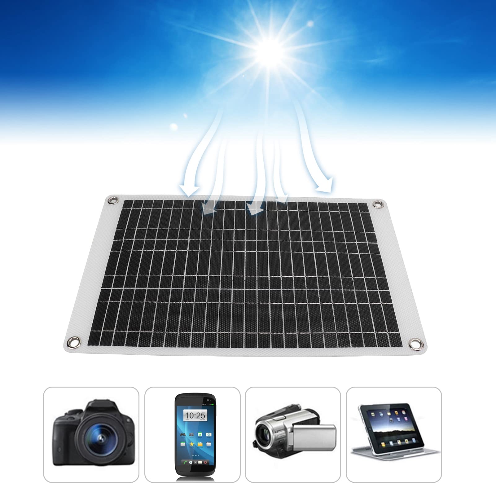 Cargador de batería de Panel Solar de 15W, Kit de carga de Panel Solar portátil para coche, motocicleta, RV, teléfono móvil de 12V