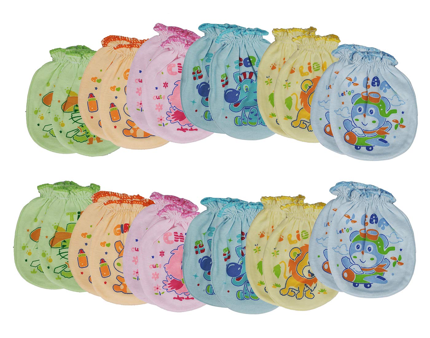 Aarushi Vijkan Born Baby Soft Cotton Multicolor Mix Mittens Set of 12 Pairs 4