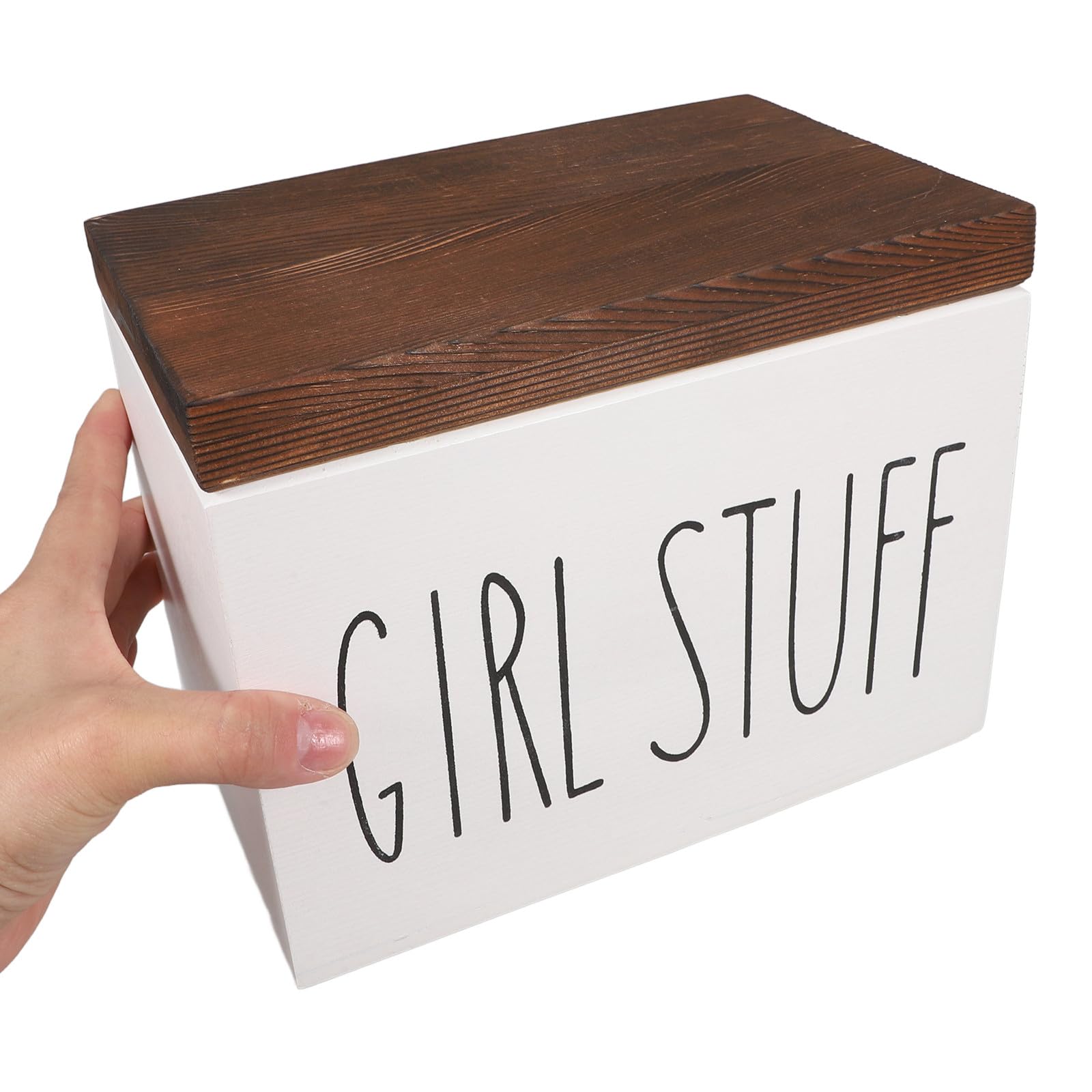 Artibetter Damenhygiene Organizer Holz Aufbewahrungsbox mit Staubschutz und Deckel Große Kapazität für Badezimmer und Schreibtisch Minimalistisches Design für Frauen