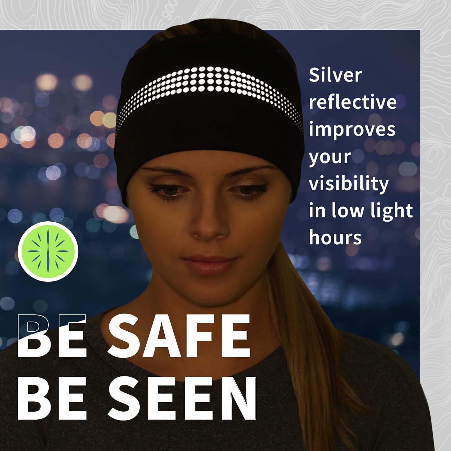 TrailHeads Womens Ponytail Headband - Reflective, Moisture Wicking Hair Headband for Running, Winter - Adrenaline Series - Image 3