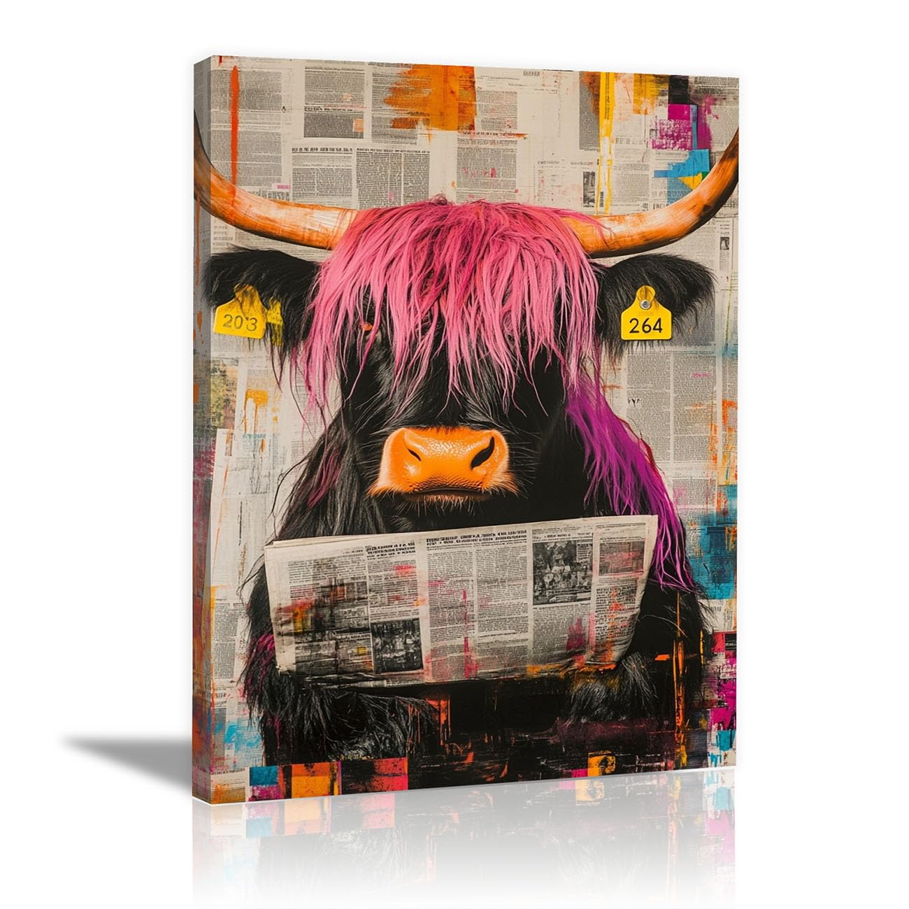 WIKEO Banksy Graffiti Canvas Wall Art Graffiti Bathroom Cow Living Room Décor,Canvas Prints,Abstract Wall Art,-Street Pop Posters Inspirational Quotes(Purple)-40x60cm Framed