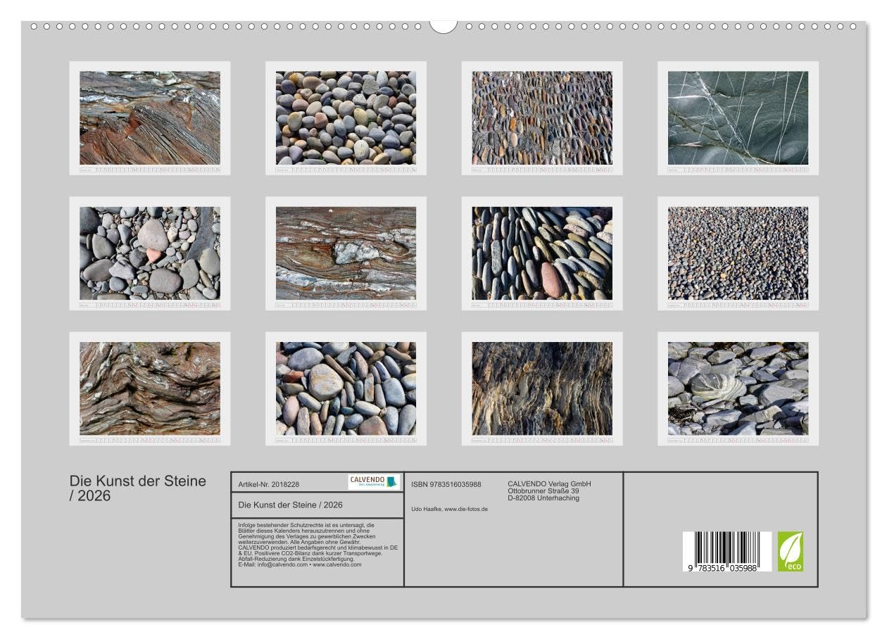 Die Kunst der Steine / 2026 (hochwertiger Premium Wandkalender 2026 DIN A2 quer), Kunstdruck in Hochglanz: Steine in der Natur sind Symbole für Geschichet und Geschichten (CALVENDO Natur)