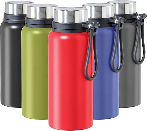 OGGI Terrain - Botella de agua aislada de acero inoxidable, gran capacidad de 32 onzas, también adecuada para café y bebidas calientes, color rojo