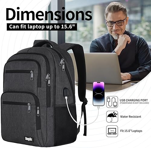 Miniatura 3 de Backpck - Mochila escolar para hombres y mujeres, mochila escolar para niños y adolescentes, mochila para laptop de 15.6 pulgadas con puerto de